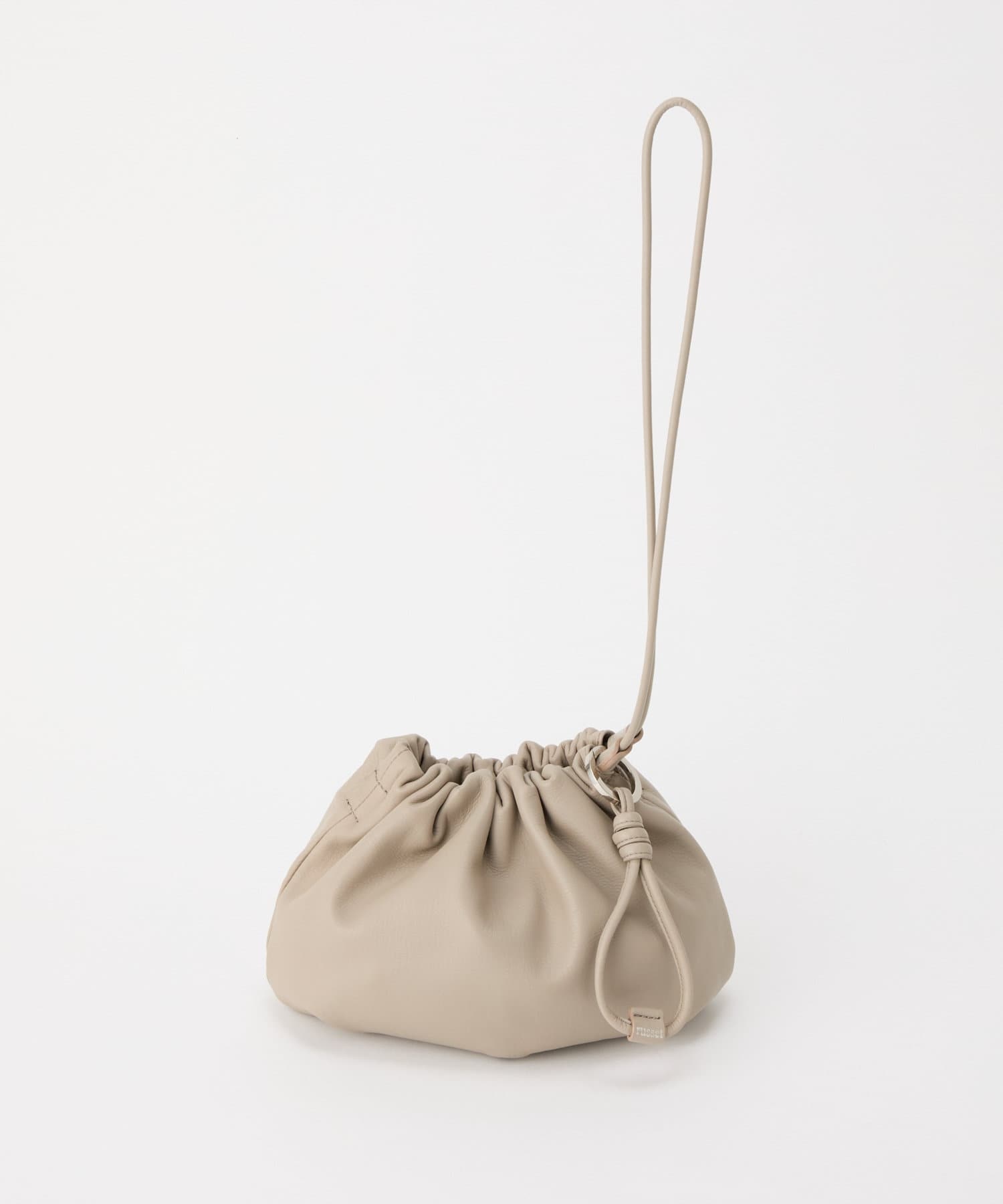 Russet [chi project] 4-way drawstring shoulder bag GrayBeige